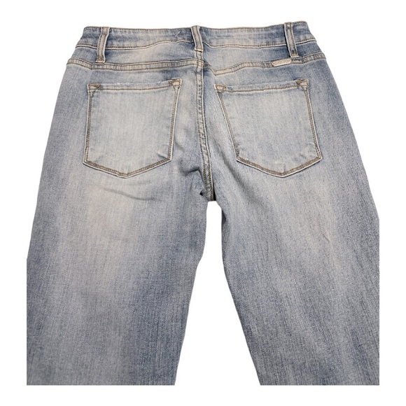 KANCAN USA Estilo 5 Pocket
Button Fly Mid Rise
Distressed Denim Jeans Size 3/25 - Picture 5 of 11